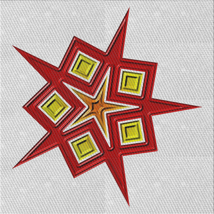 Square Patterned Rust Pink Novelty Rug, pat2303