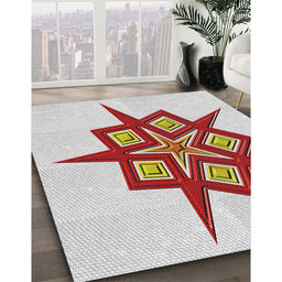 Patterned Rust Pink Novelty Rug in Family Room, pat2303