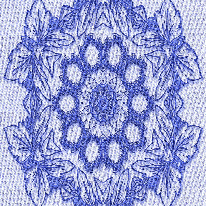 Machine Washable Transitional Blue Rug, wshpat2304blu