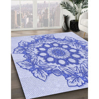 Patterned Blue Rug, pat2304blu