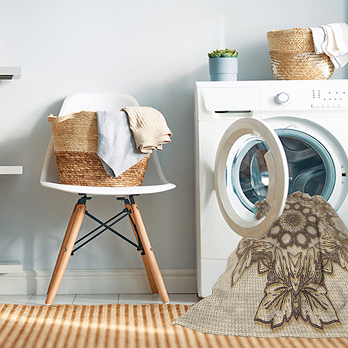 Machine Washable Transitional Khaki Gold Rug in a Washing Machine, wshpat2304brn