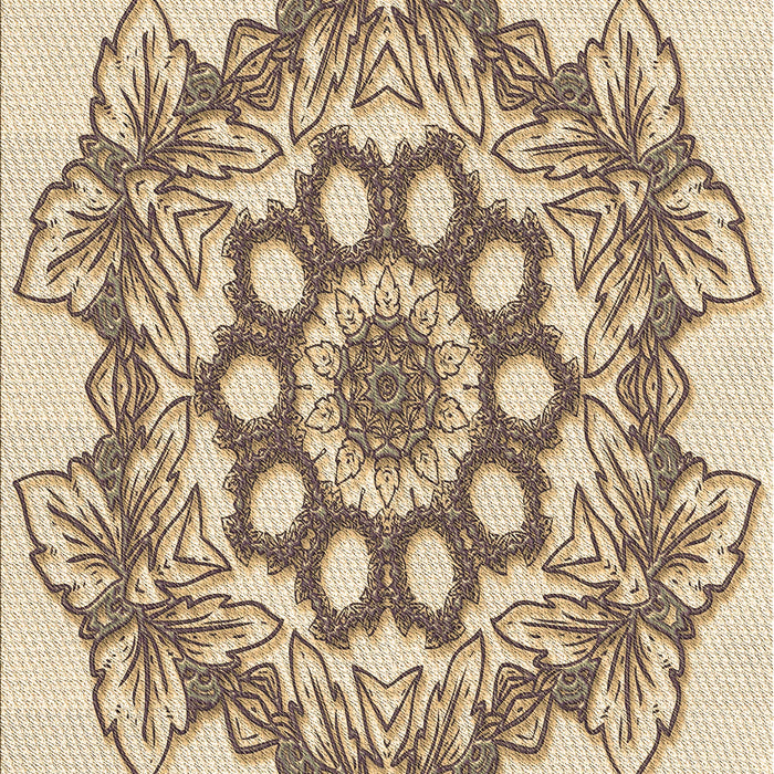 Machine Washable Transitional Khaki Gold Rug, wshpat2304brn