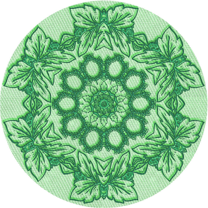 Square Machine Washable Transitional Jade Green Rug in a Living Room, wshpat2304grn