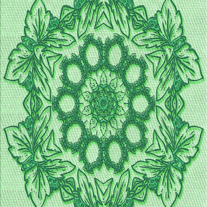Machine Washable Transitional Jade Green Rug, wshpat2304grn
