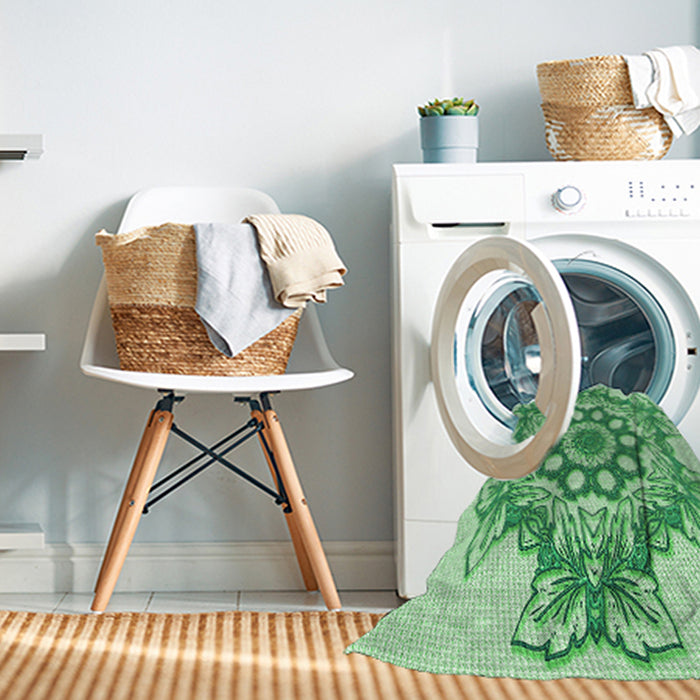 Machine Washable Transitional Jade Green Rug in a Washing Machine, wshpat2304grn