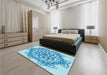 Patterned Blue Rug in a Bedroom, pat2304lblu