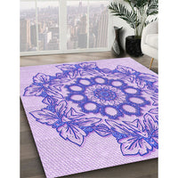 Patterned Blossom Pink Rug, pat2304pur