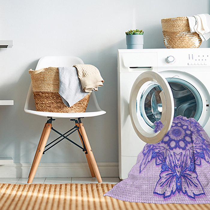 Machine Washable Transitional Blossom Pink Rug in a Washing Machine, wshpat2304pur
