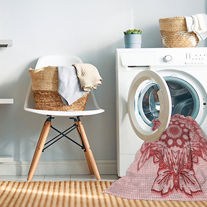 Machine Washable Transitional Pink Rug in a Washing Machine, wshpat2304rd