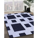 Patterned Dark Slate Blue Rug in Family Room, pat2305blu