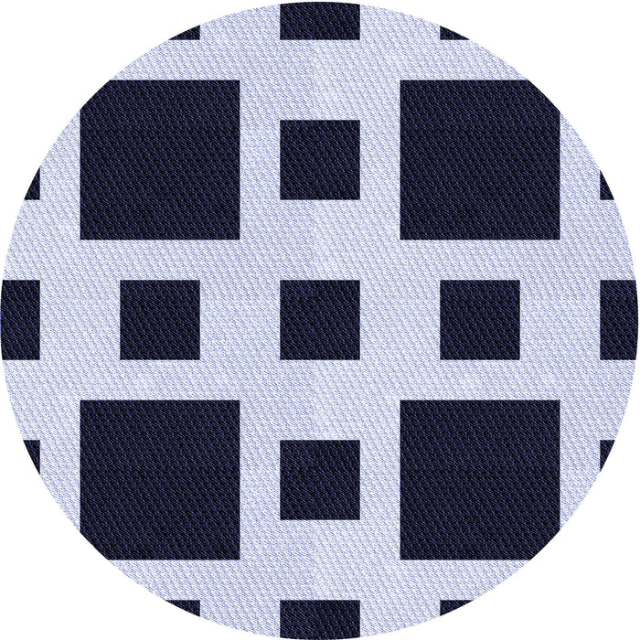 Square Patterned Dark Slate Blue Rug, pat2305blu