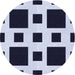 Square Patterned Dark Slate Blue Rug, pat2305blu