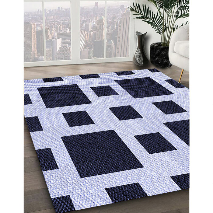 Machine Washable Transitional Dark Slate Blue Rug in a Family Room, wshpat2305blu