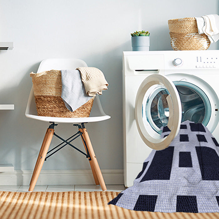 Machine Washable Transitional Dark Slate Blue Rug in a Washing Machine, wshpat2305blu