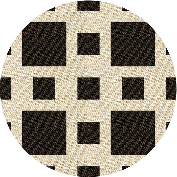 Square Patterned Milk Chocolate Brown Rug, pat2305brn