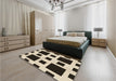 Patterned Milk Chocolate Brown Rug in a Bedroom, pat2305brn