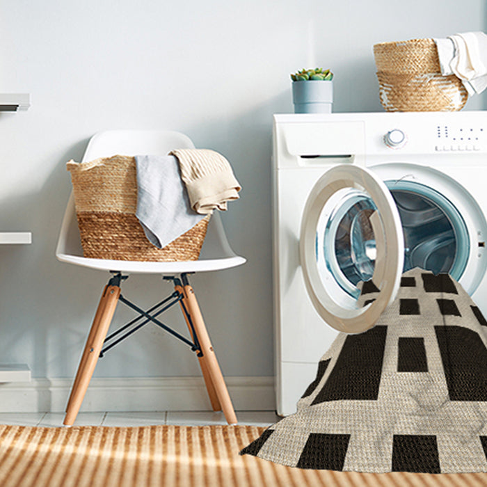 Machine Washable Transitional Chocolate Brown Rug in a Washing Machine, wshpat2305brn