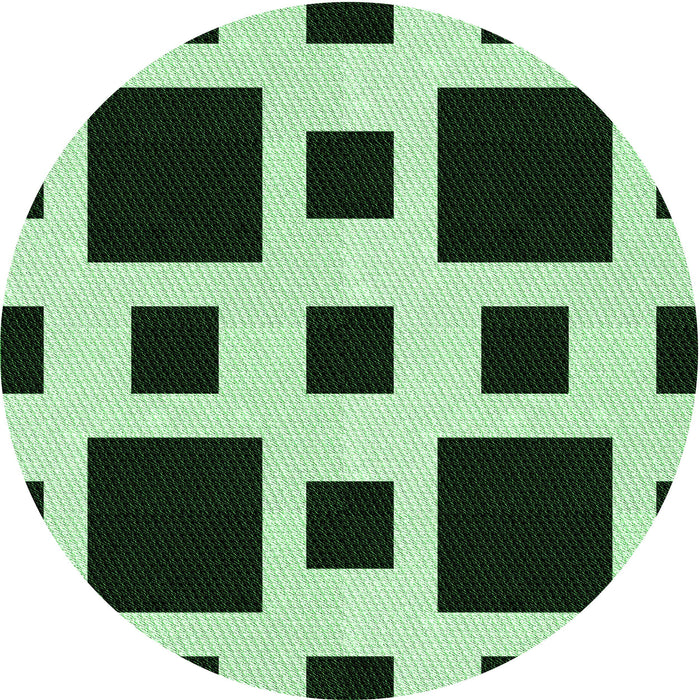 Square Patterned Dark Forest Green Rug, pat2305grn