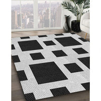 Patterned Black Rug, pat2305gry