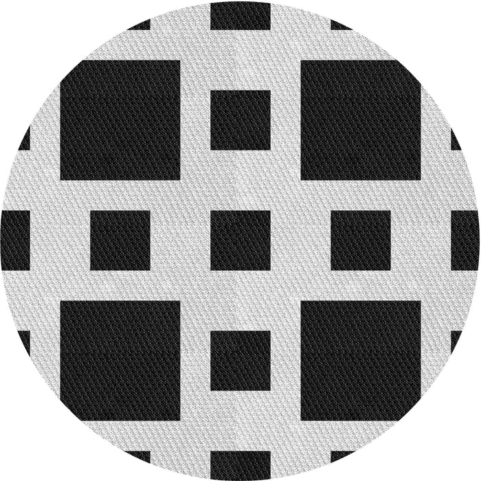 Square Patterned Black Rug, pat2305gry