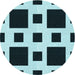 Square Patterned Blue Rug, pat2305lblu