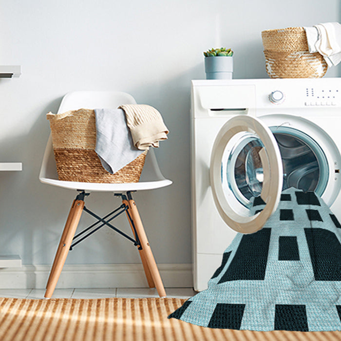 Machine Washable Transitional Blue Rug in a Washing Machine, wshpat2305lblu