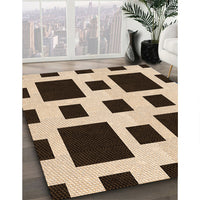 Patterned Deep Peach Orange Rug, pat2305org