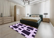 Patterned Blossom Pink Rug in a Bedroom, pat2305pur