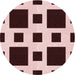 Square Patterned Deep Rose Pink Rug, pat2305rd