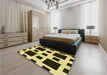 Patterned Milk Chocolate Brown Rug in a Bedroom, pat2305yw