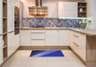 Patterned Cobalt Blue Rug in a Kitchen, pat2306blu