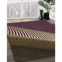 Patterned Dark Almond Brown Rug, pat2306brn