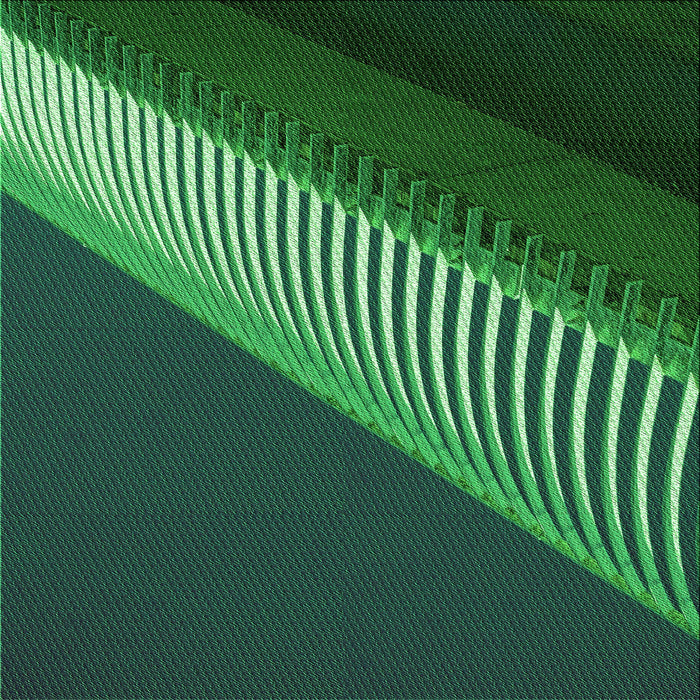 Round Patterned Deep Teal Green Rug, pat2306grn