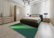 Patterned Deep Teal Green Rug in a Bedroom, pat2306grn