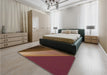 Patterned Vermilion Red Rug in a Bedroom, pat2306org