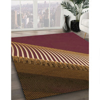 Patterned Vermilion Red Rug, pat2306org