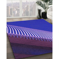 Patterned Medium Slate Blue Rug, pat2306pur