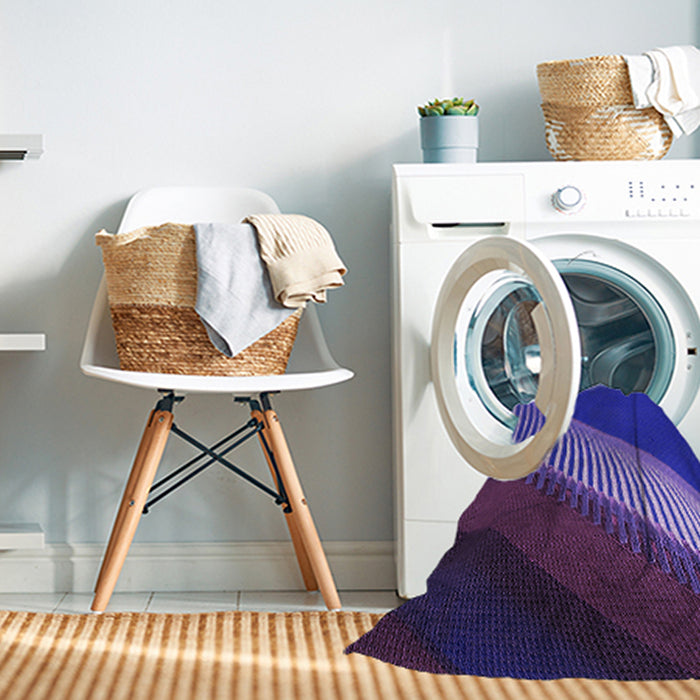 Machine Washable Transitional Medium Slate Blue Rug in a Washing Machine, wshpat2306pur