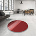 Round Patterned Red Rug in a Office, pat2306rd