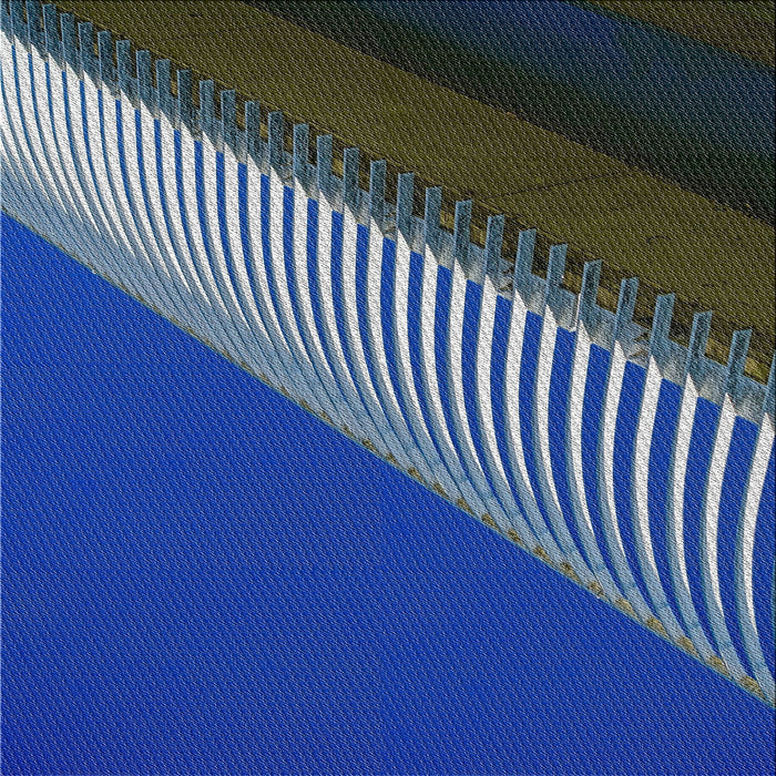 Square Patterned Koi Blue Novelty Rug, pat2306