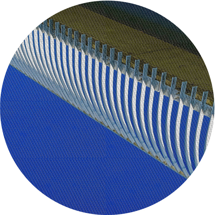 Square Machine Washable Transitional Koi Blue Rug, wshpat2306