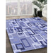 Machine Washable Transitional Slate Blue Rug in a Family Room, wshpat2307blu