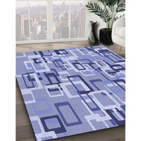 Patterned Slate Blue Rug, pat2307blu