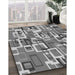 Patterned Cloud Gray Rug in Family Room, pat2307gry