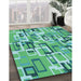 Patterned Lime Mint Green Rug in Family Room, pat2307lblu