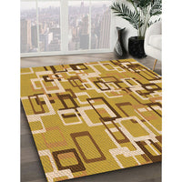 Patterned Yellow Orange Rug, pat2307org