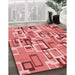 Machine Washable Transitional Light Coral Pink Rug in a Family Room, wshpat2307rd