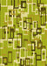 Machine Washable Transitional Dark Yellow Green Rug, wshpat2307yw