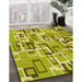 Machine Washable Transitional Dark Yellow Green Rug in a Family Room, wshpat2307yw