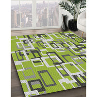 Patterned Green Novelty Rug, pat2307